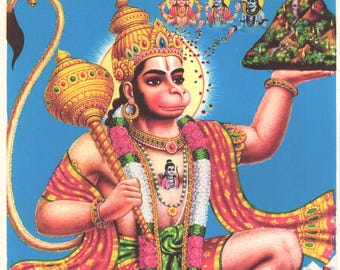 Hanuman ... Contemporary reprint of vintage Indian print