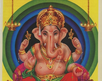 Ganesh - Vintage Indian Hindu devotional print