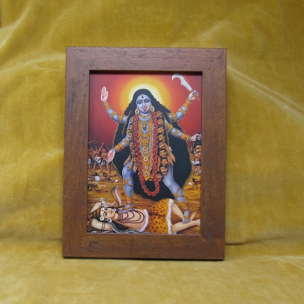 Kali art, Framed 1990's Card of Kali.