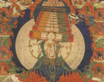 Sitapatra - Contemporary print of vintage Tibetan thanka.