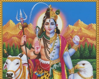 Shiva ... Vintage-style Indian Hindu Devotional Poster Print | Etsy