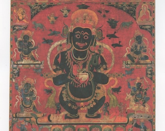 Mahakala - Contemporary print of vintage Tibetan thanka.