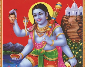 Sri Bhairava ... Vintage-style Indian devotional print