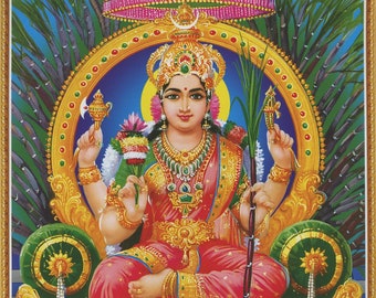 Lalita Devi ... Vintage-style Indian Hindu devotional poster print