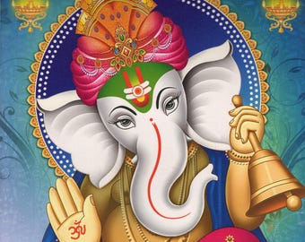 Ganesh ... Large Vintage-style Indian print