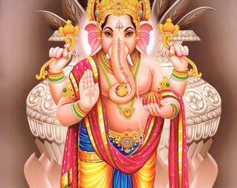 Ganesh ... Large Vintage-style Indian print