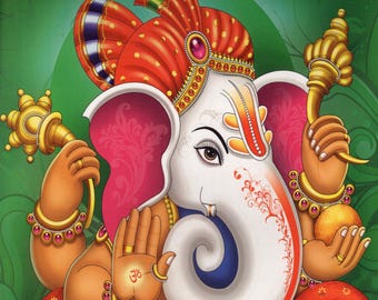 Ganesh ... Large Vintage-style Indian print