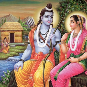 Rama & Sita - Large Indian Hindu devotional poster print