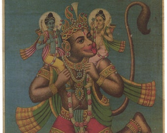 Hanuman ... Contemporary reprint of vintage Indian print.