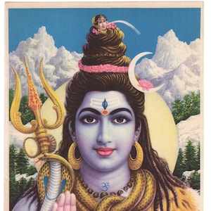 Shiva ... Contemporary reprint of Vintage Indian devotional print