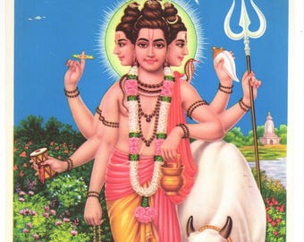 シヴァとパールヴァティ ヴィンテージスタイルのインドヒンズー教の