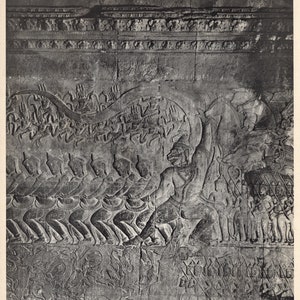 Antique Print - Cambodia, Angkor-Wat - Double Sided, 1930&#39;s.