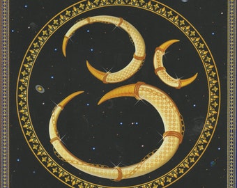 Aum ...  Vintage-style Indian Hindu Devotional Print.