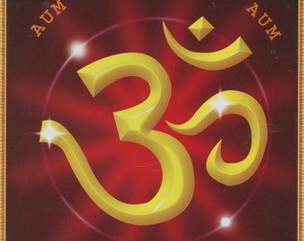 Aum ...  Vintage-style Indian Hindu Devotional Print.