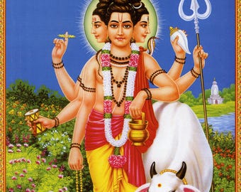 シヴァ　パールヴァティー　額縁付　　　　ビンテージポスター パールヴァティー シヴァ 額縁付 ビンテージポスター 神様カード