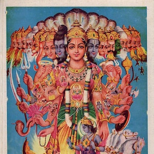 Virat Swaroop... Stampa indiana indù vintage.