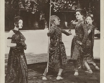 Stara pocztówka - Tancerze Khmerów