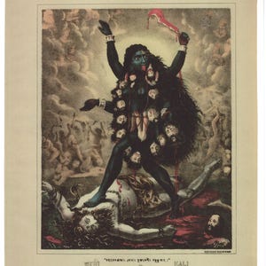 The Goddess Kali ... Contemporary reprint of vintage Indian painting.