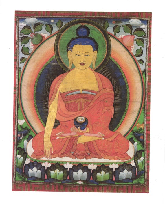 仏陀 - ヴィンテージのチベットタンカの現代版画。 - Etsy 日本