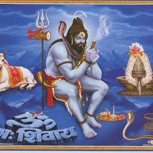 Shiva ... Vintage-style Indian Hindu Devotional poster print