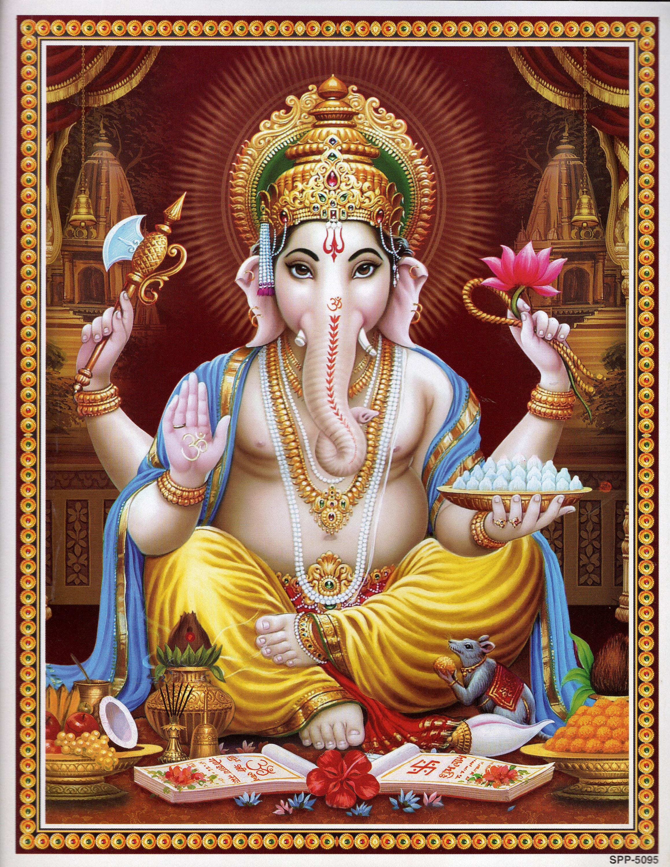 Ganesh ... Vintage-style Indian Hindu Devotional Poster Print - Etsy, image size:2317x3000