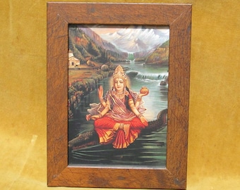 Framed 1990's Card of Ganga Devi.