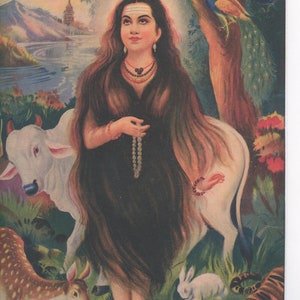 Akka Mahadevi ... Contemporary reprint of vintage Indian print. image 2