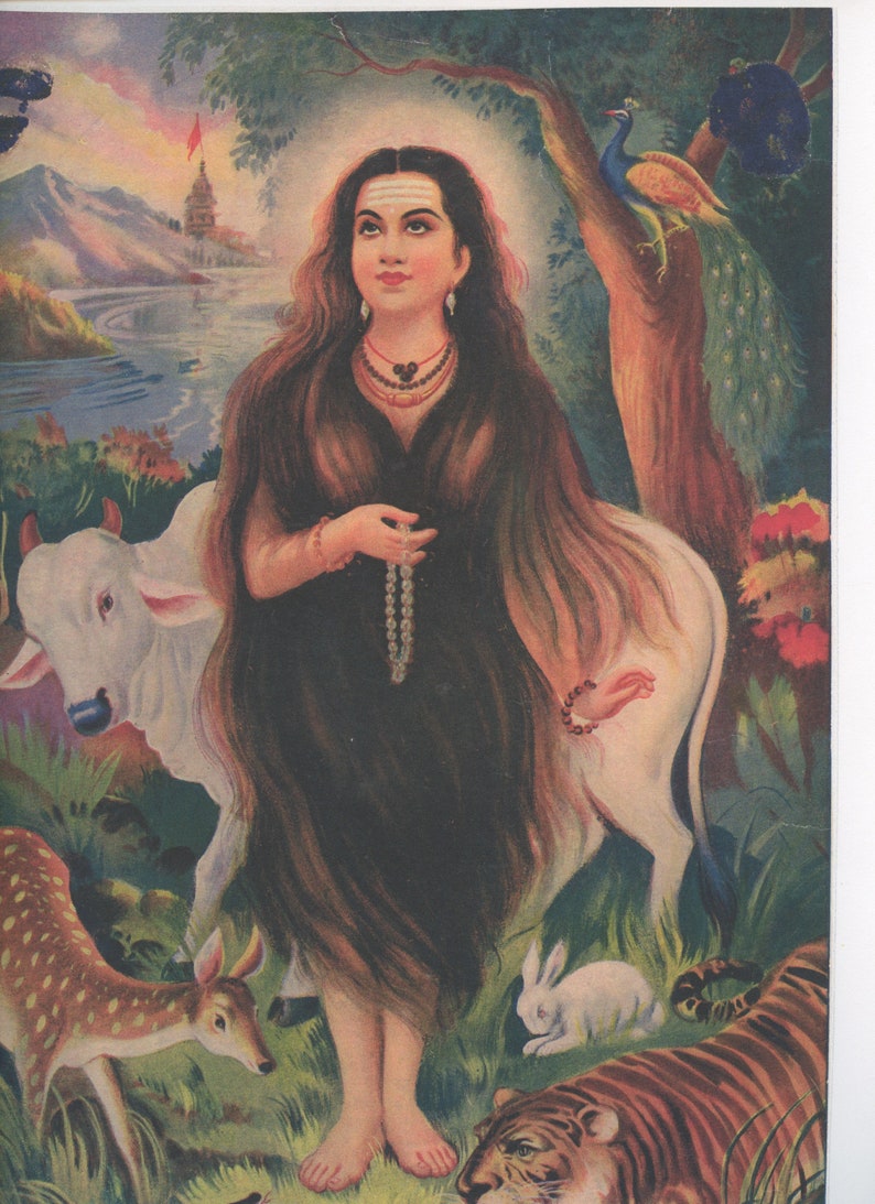 Akka Mahadevi ... Contemporary reprint of vintage Indian print. image 2