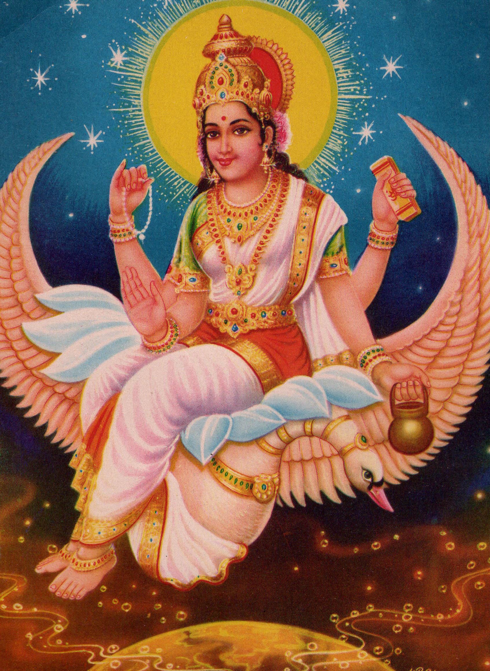 サラスワティ/ブラフマニ  ヴィンテージ インド ヒンドゥー教