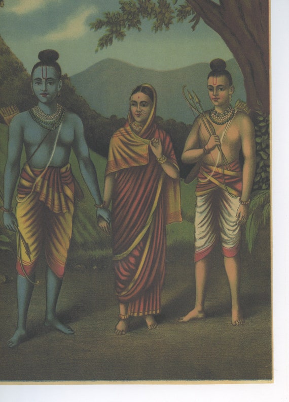 ラーマとシーターのインド絵画(画家の直筆） ラーマとシーターのインド絵画(画家の直筆） 東京国立博物館