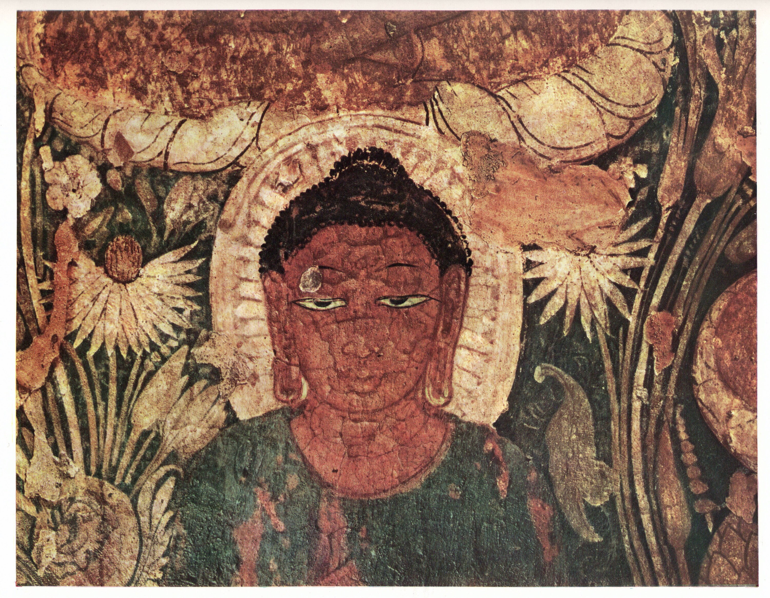 Ajanta Caves Painting, the Buddha  Illustration From 1954