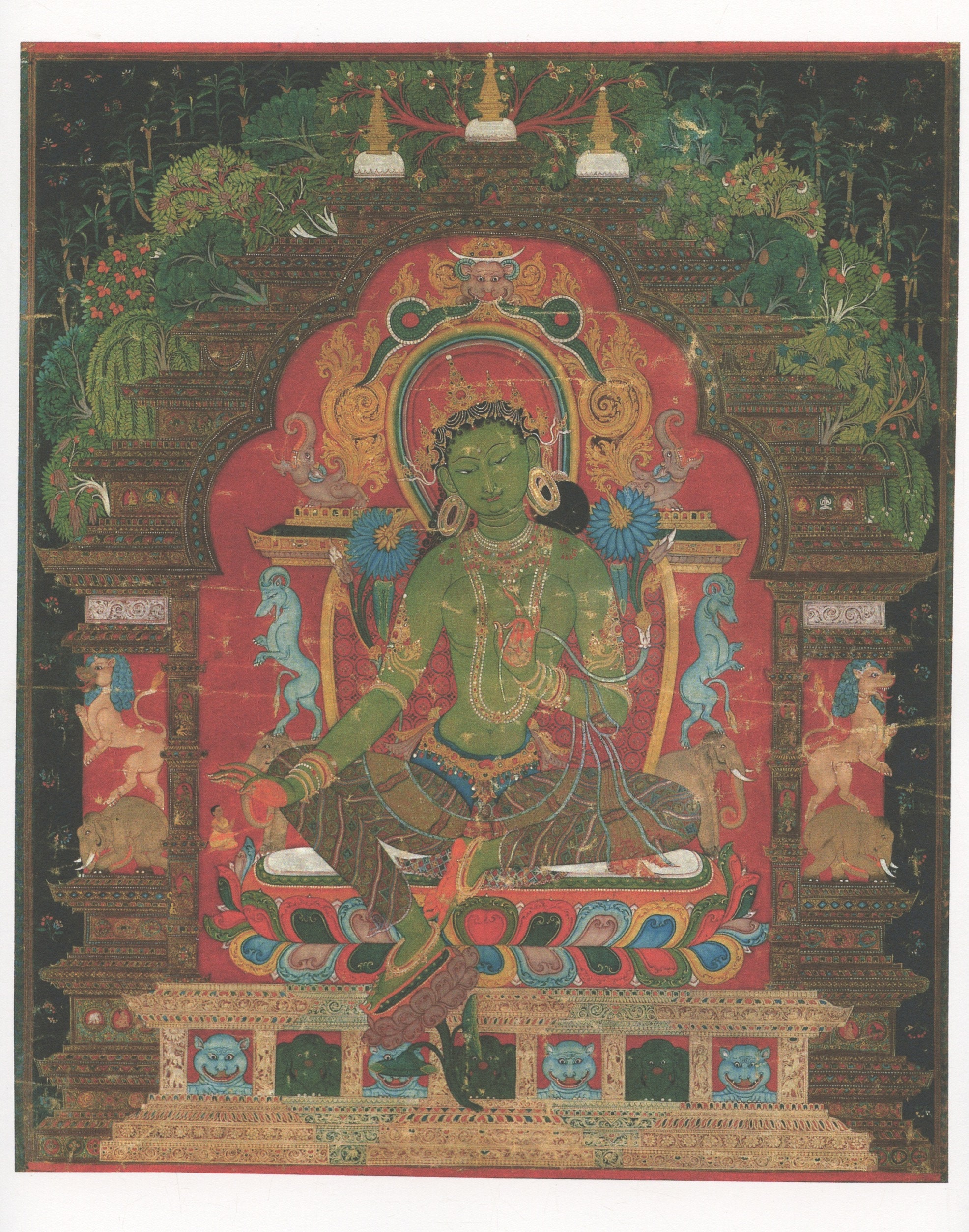 グリーン ターラ - ヴィンテージのチベット タンカの現代版画。 - Etsy