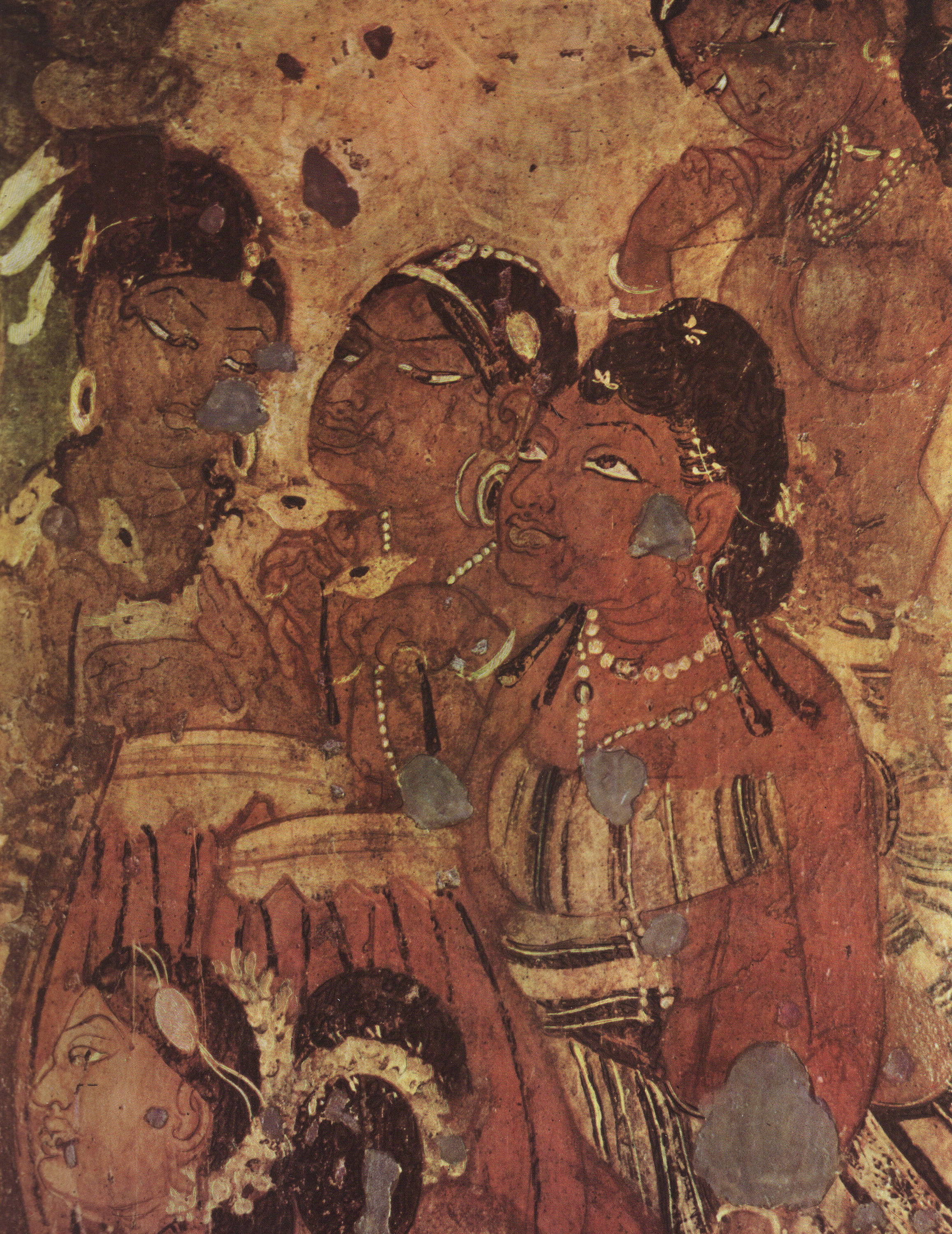 Ajanta Caves Painting, Musicians  Illustration From 1954