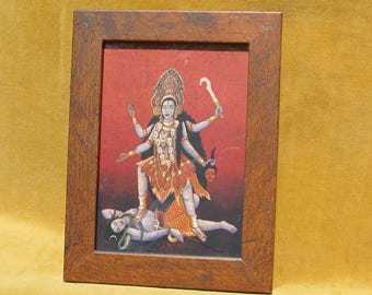 Kali art, Framed 1990's Card of Kali.