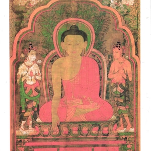 Buddha - Contemporary print of vintage Tibetan thanka.