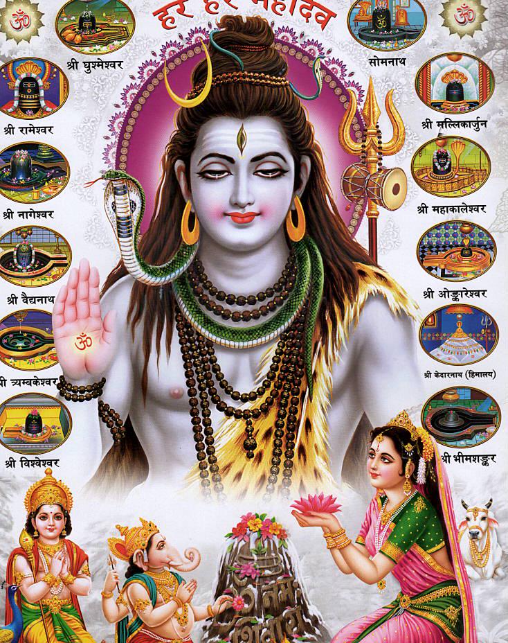 シヴァ…ビンテージスタイルのインドのヒンドゥー教の信仰のポスター