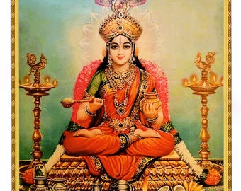 インドの絵【SATYABATI】送料込★ シヴァとパールヴァティ…インドのヴィンテージ宗教画の現代版復刻版