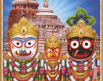 The Jagannath Deities ... Indian Vintage-style Devotional Print