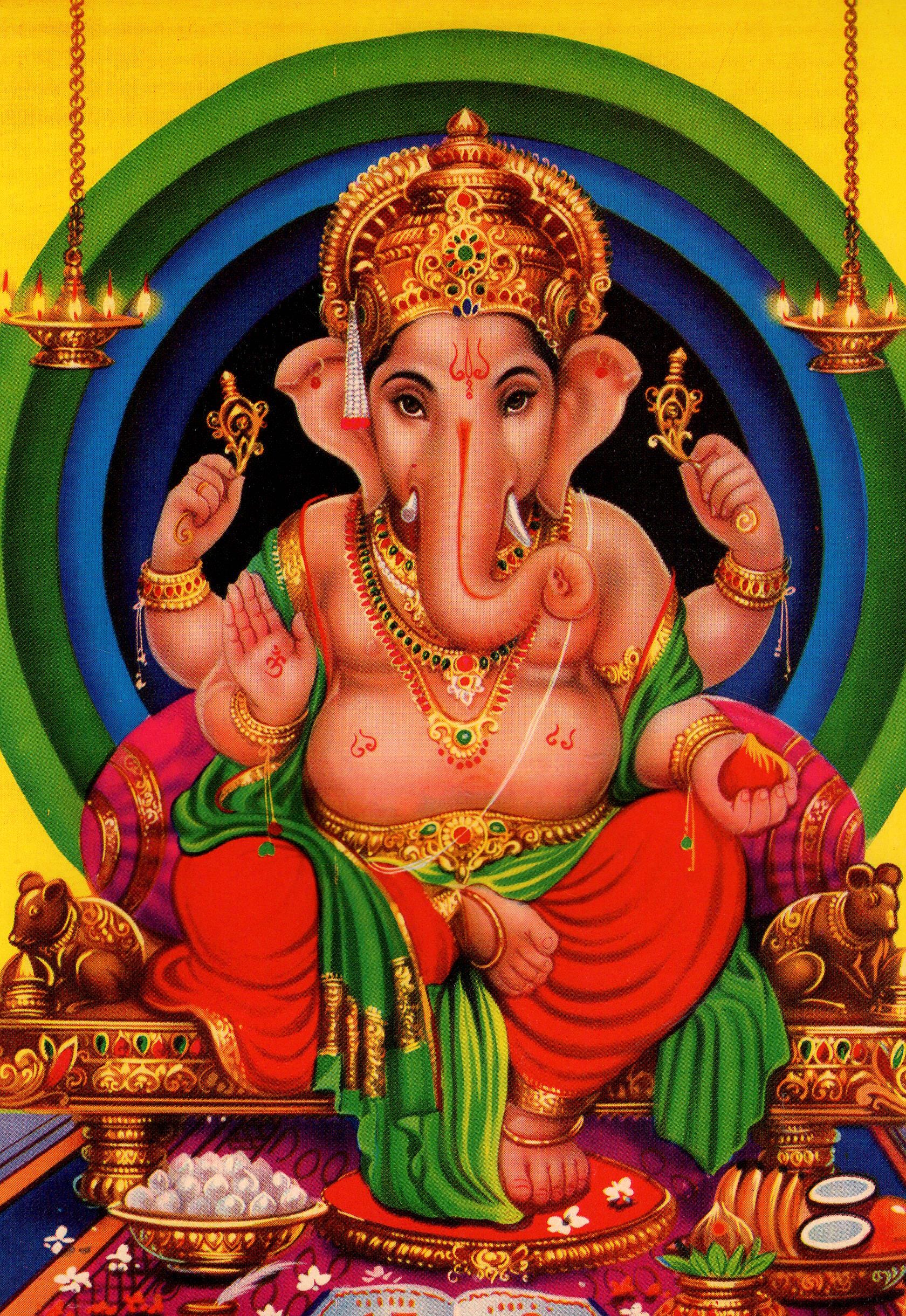 Ganesh ... Vintage-style Indian Hindu Devotional Poster Print - Etsy, image size:1680x2441