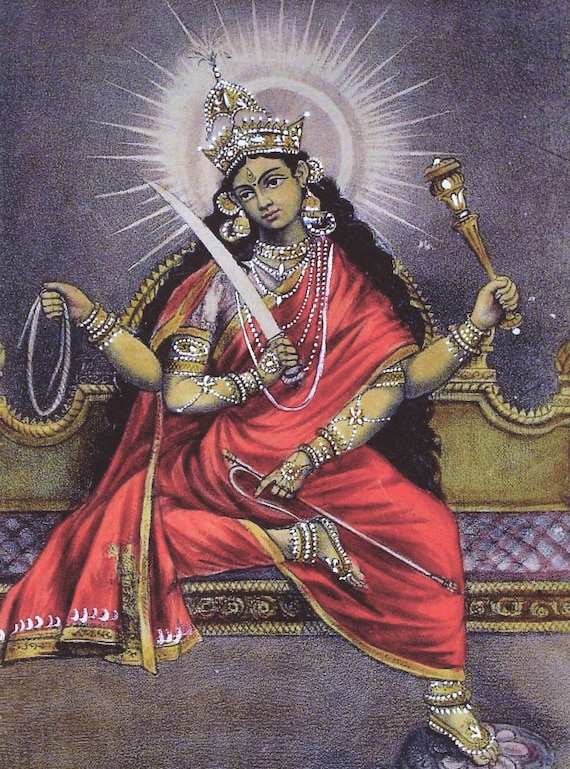 女神マタンギ・デヴィ…ビンテージスタイルのインド・ヒンドゥー教の