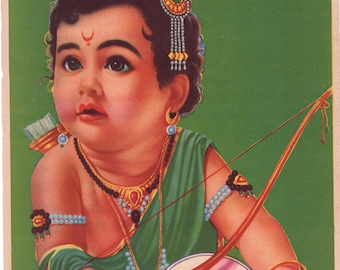 Bala Rama ... Vintage Indian devotional print