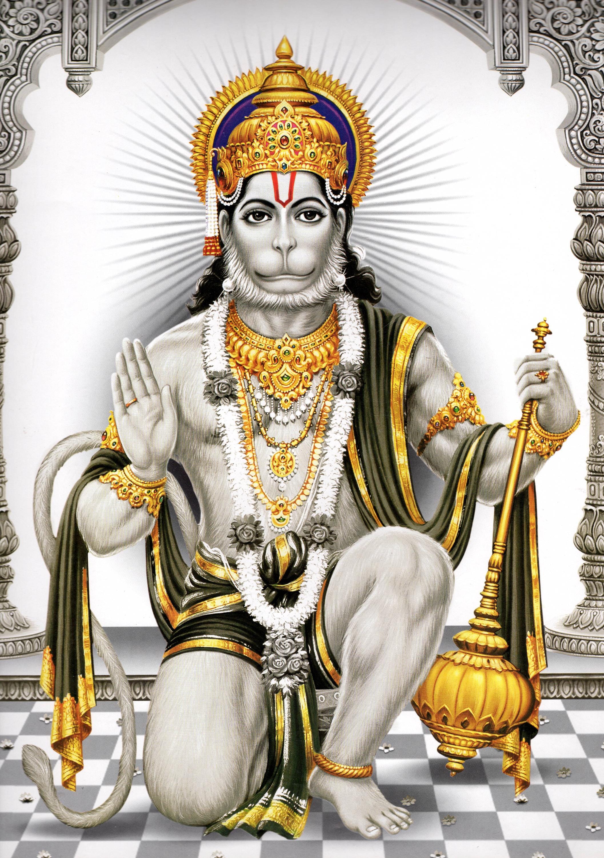 Hanuman  Large Vintage-style Indian Hindu Devotional Print. - Etsy