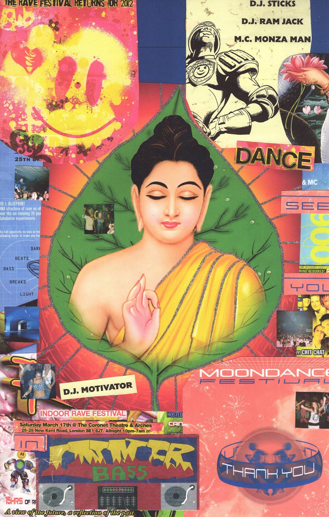 Collage Art ... Buddha Rave #6. - Etsy