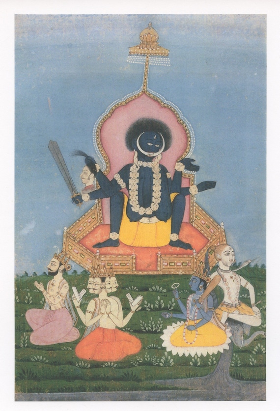最高神カーリー…インドのヴィンテージ絵画の現代版復刻版。 - Etsy 日本