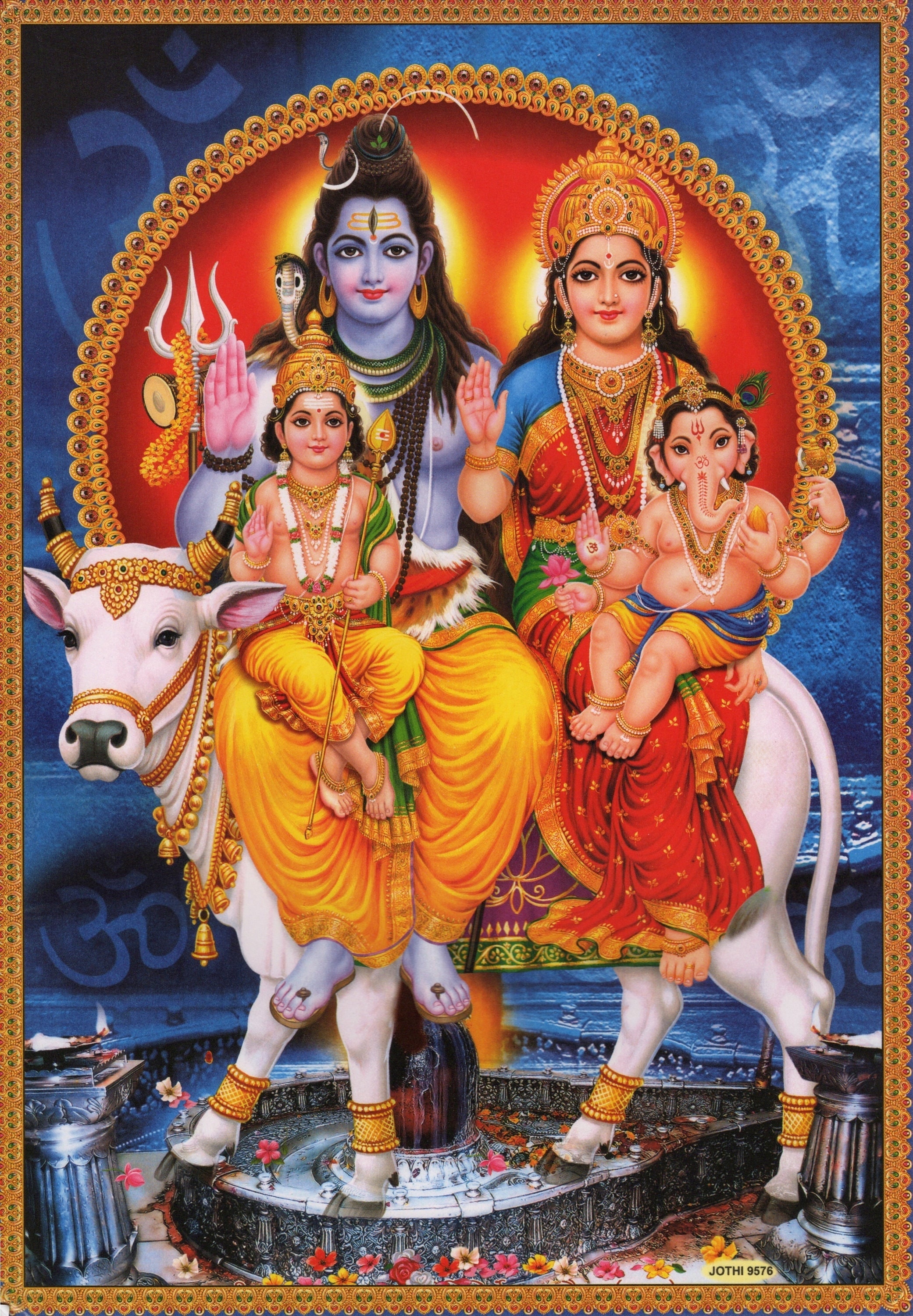 シヴァ　クリシュナ　額縁付　　　　　　　　ビンテージポスター シヴァ クリシュナ 額縁付 ビンテージポスター