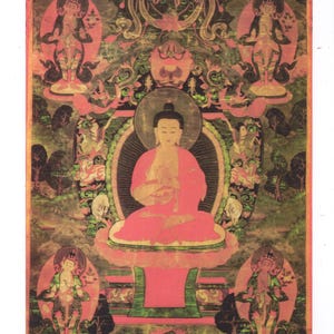 Buddha - Contemporary print of vintage Tibetan thanka.