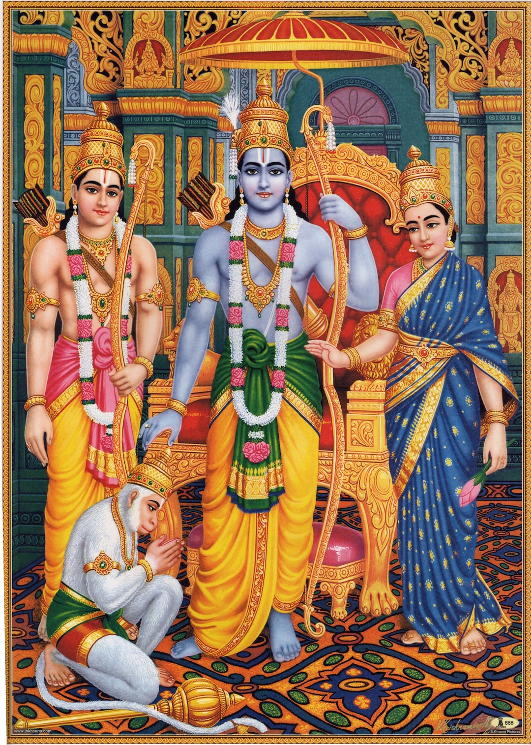 Lord Rama ... Vintage-style Indian Hindu Devotional Poster Print - Etsy