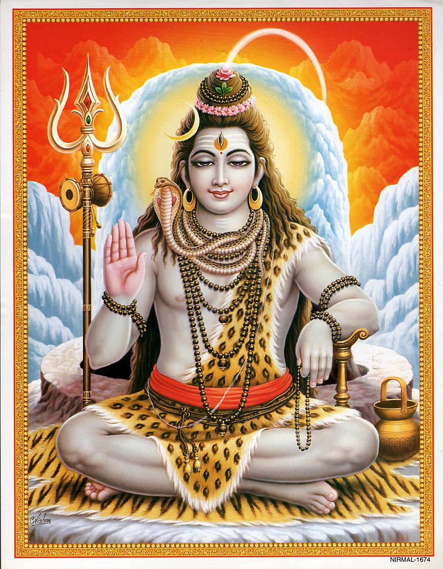 シヴァ　クリシュナ　額縁付　　　　　　　　ビンテージポスター シヴァ クリシュナ 額縁付 ビンテージポスター シヴァ・ポスター