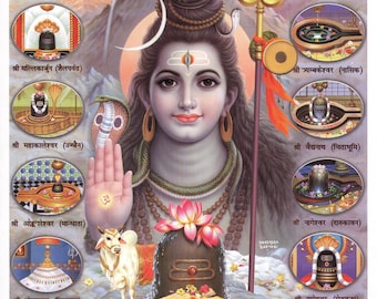 シヴァ…ビンテージスタイルのインドのヒンドゥー教の信仰のポスター