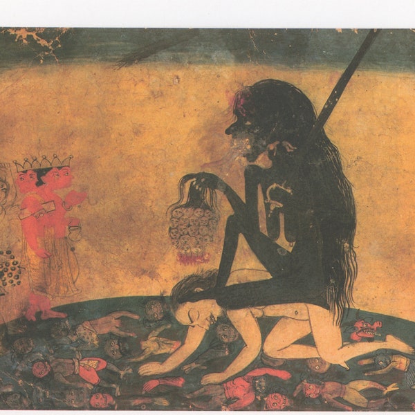 La diosa Kali... Reedición contemporánea de pintura india vintage.